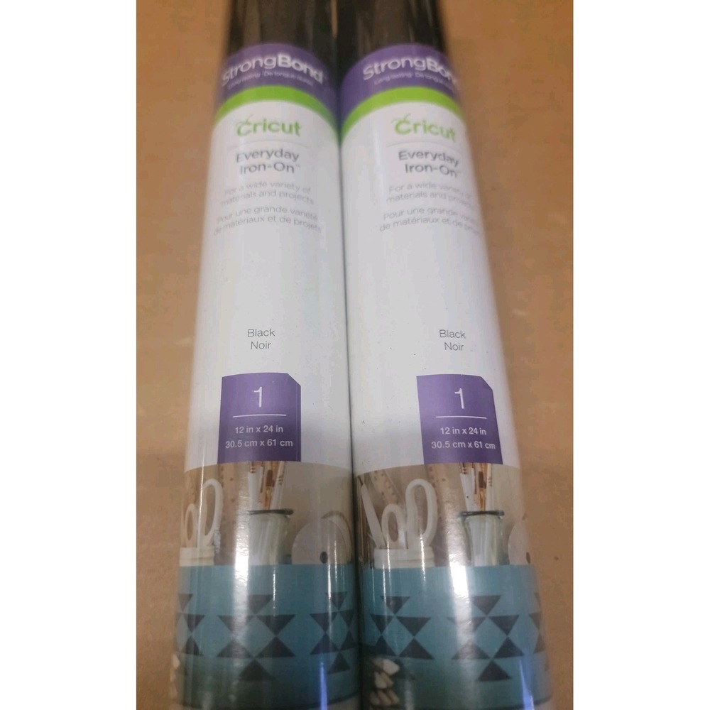 Cricut Everyday Iron-On 12" X 24" Black Vinyl - PACK OF 2 Rolls Sealed!
